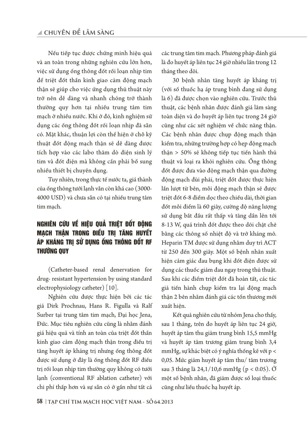 Hiệu quả hạ huyết áp của kỹ thuật triệt đốt thần kinh giao cảm động mạch thận bằng năng lượng sóng có tần số radio qua đường ống thông trong điều trị tăng huyết áp kháng trị trang 9