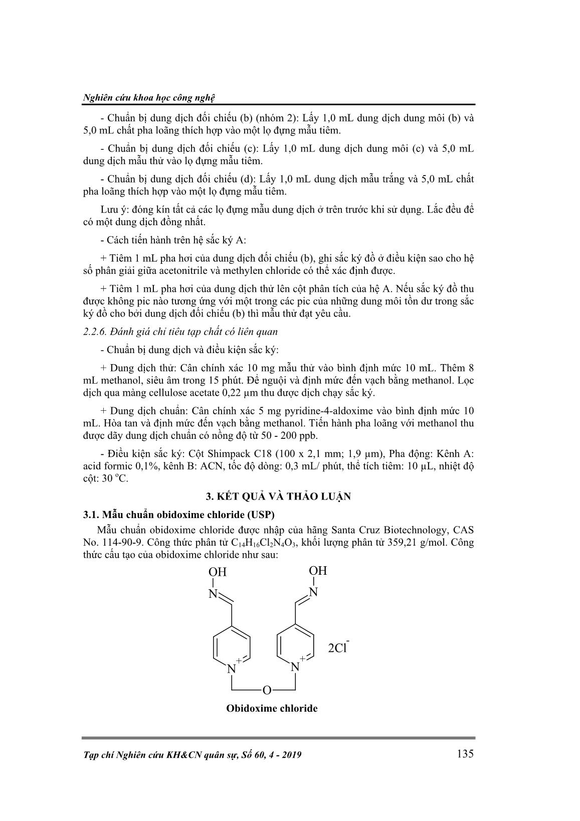 Nghiên cứu đánh giá chất lượng Obidoxime Chloride tổng hợp làm nguyên liệu dược trang 4