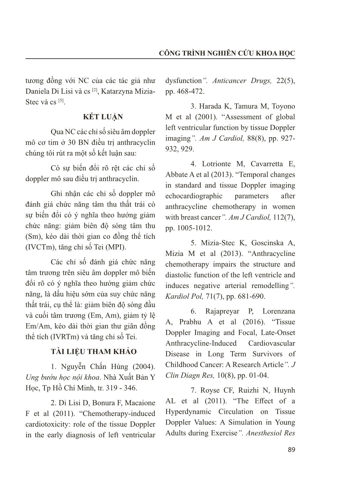 Nghiên cứu sự biến đổi các chỉ số doppler mô cơ tim ở bệnh nhân ung thư điều trị Anthracyclin trang 8