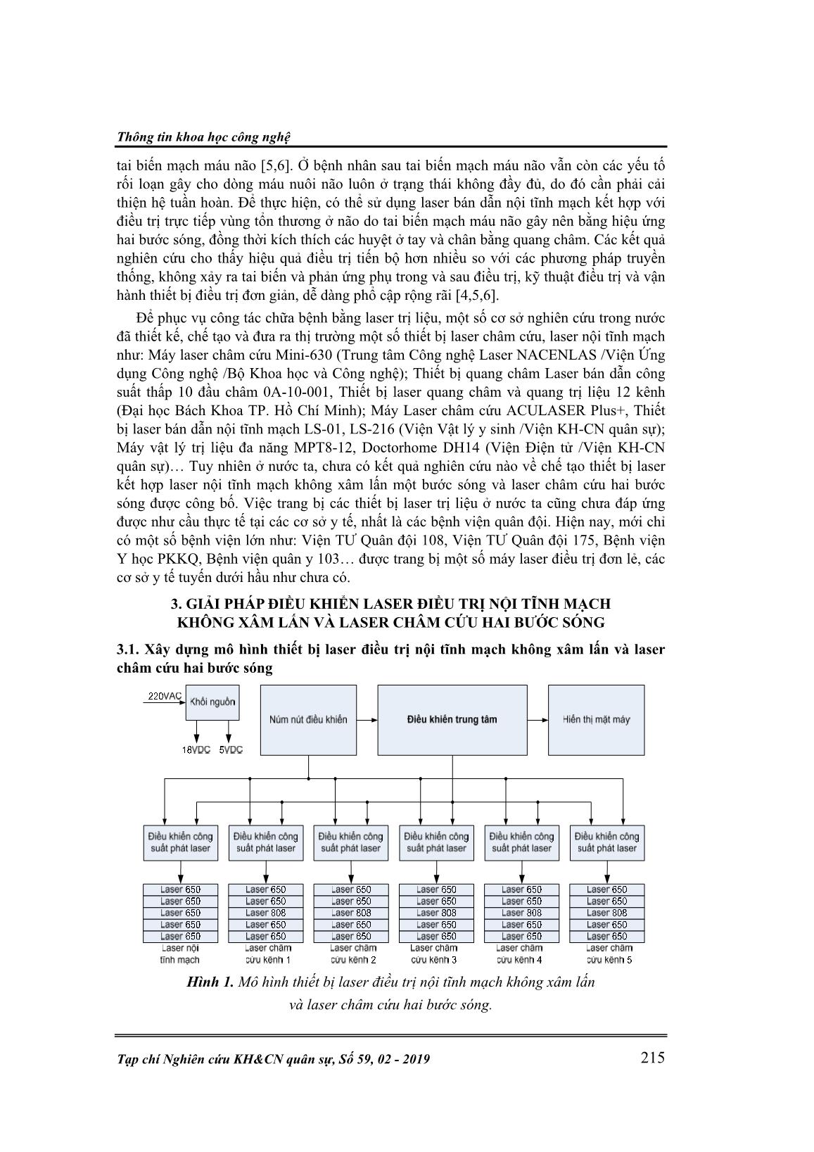 Giải pháp điều khiển laser điều trị nội tĩnh mạch không xâm lấn và laser châm cứu hai bước sóng trong y học cổ truyền và phục hồi chức năng trang 3