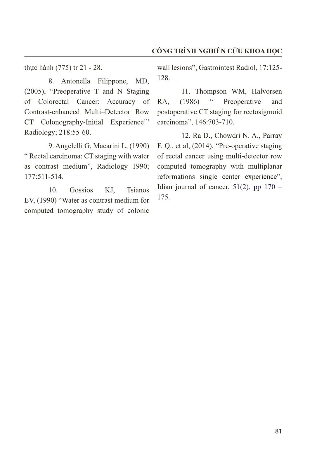 Đánh giá đặc điểm hình ảnh, giá trị của chụp cắt lớp 64 dãy trong chẩn đoán ung thư trực tràng trang 10
