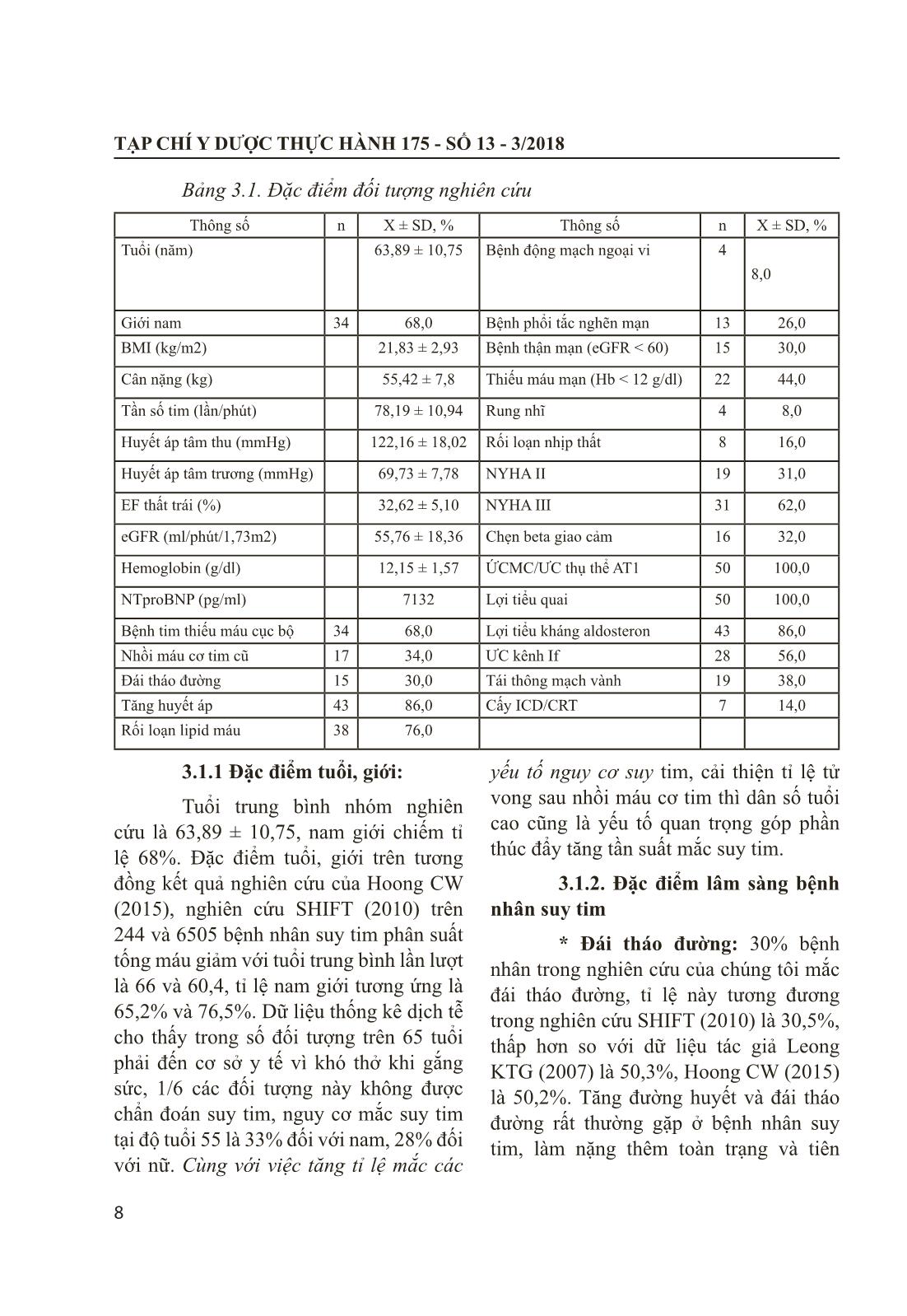 Đánh giá kết quả ngắn hạn điều trị bệnh nhân suy tim mạn có phân suất tống máu giảm tại phòng khám tim mạch Bệnh viện Quân y 175 trang 4