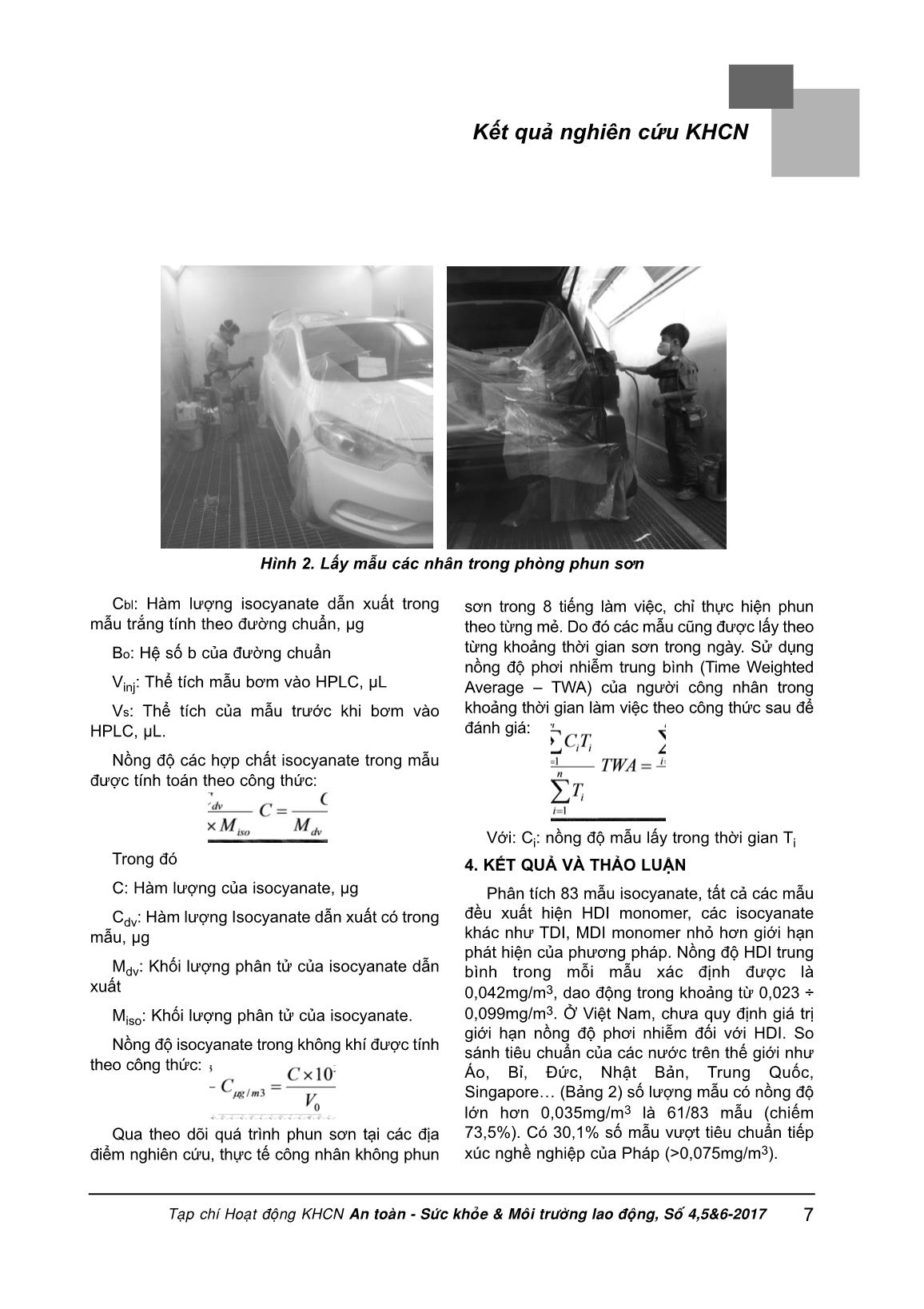 Xác định Isocyanate trong không khí khu vực làm việc - Biện pháp phòng tránh bệnh hen phế quản nghề nghiệp trang 5