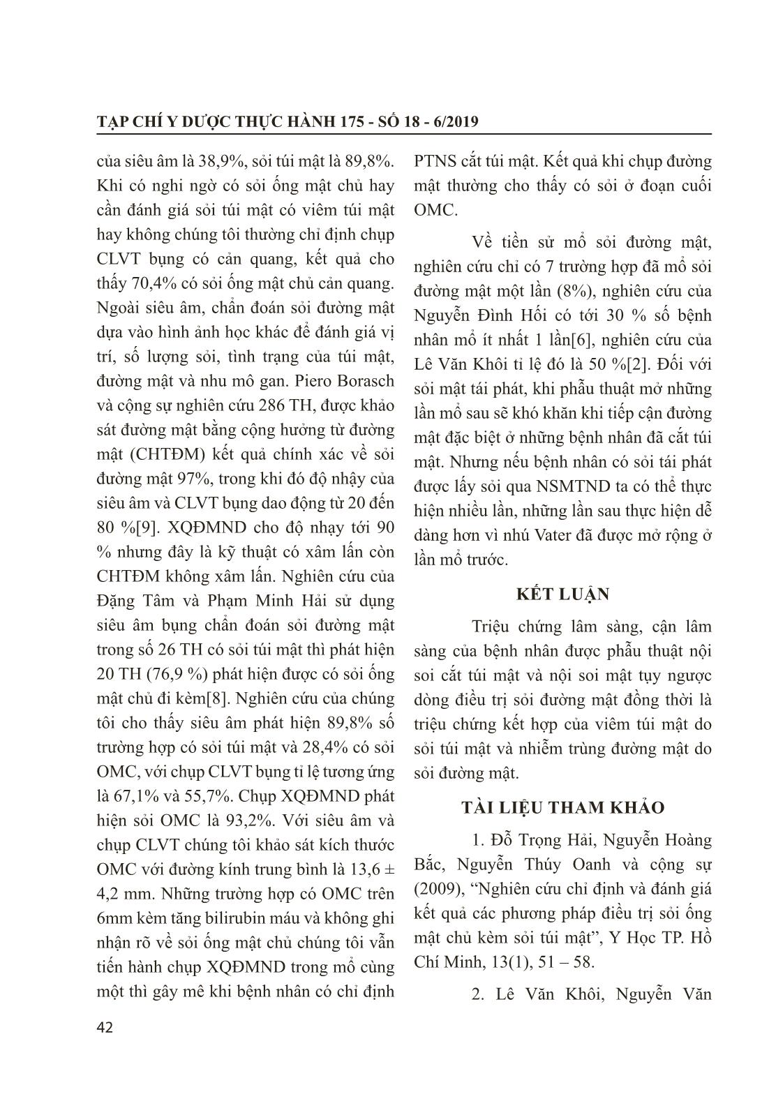 Lâm sàng, cận lâm sàng của bệnh nhân được phẫu thuật nội soi cắt túi mật kết hợp nội soi mật tụy ngược dòng điều trị sỏi đường mật đồng thời trang 7