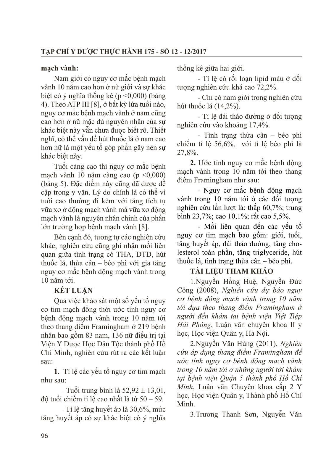Đánh giá một số yếu tố nguy cơ tim mạch ở bệnh nhân điều trị tại Viện Y dược học dân tộc Thành phố Hồ Chí Minh trang 8