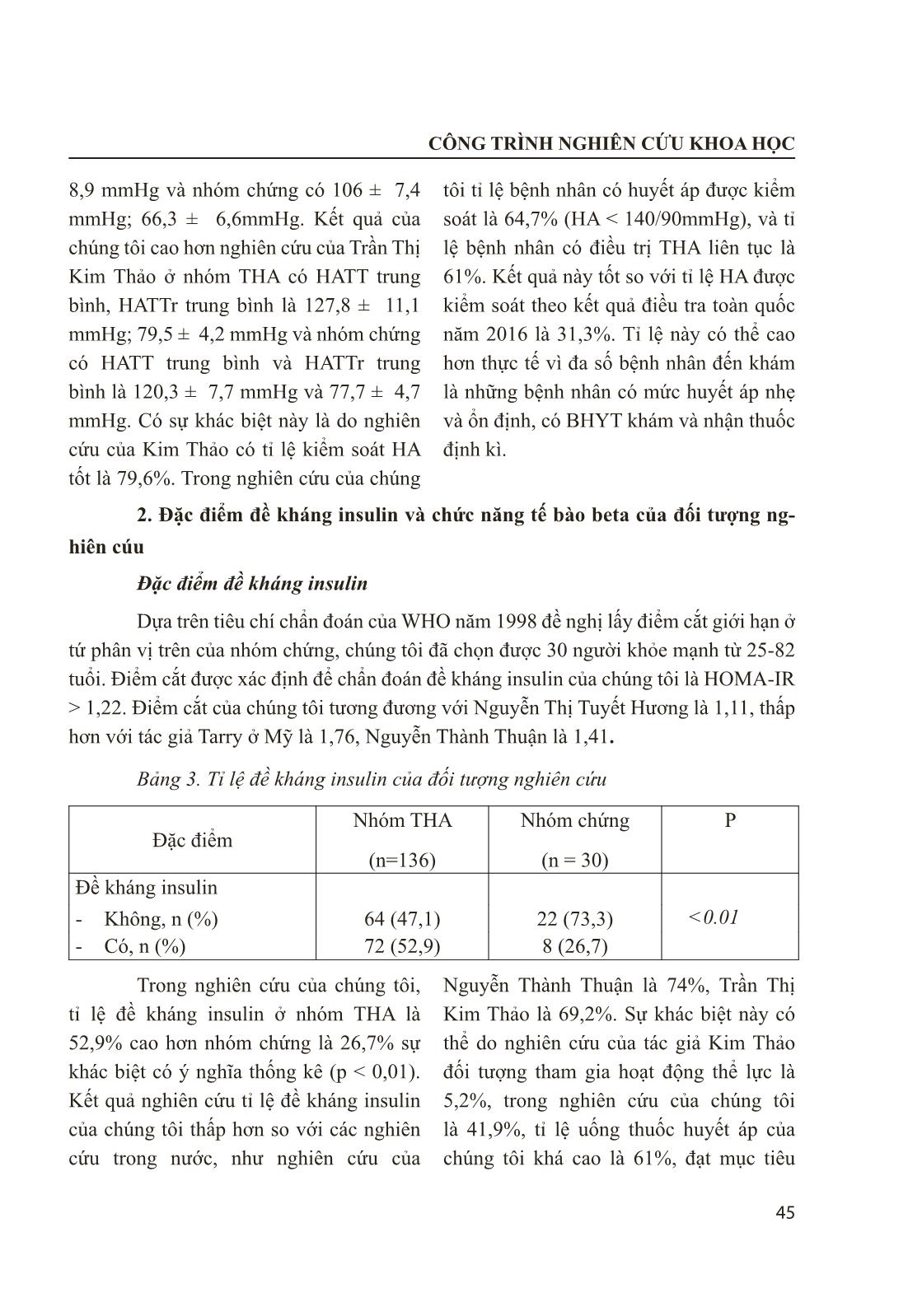 Nghiên cứu tình trạng đề kháng insulin và chức năng tế bào beta ở bệnh nhân tăng huyết áp nguyên phát trang 5