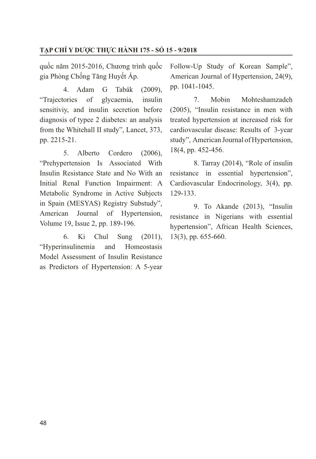 Nghiên cứu tình trạng đề kháng insulin và chức năng tế bào beta ở bệnh nhân tăng huyết áp nguyên phát trang 8