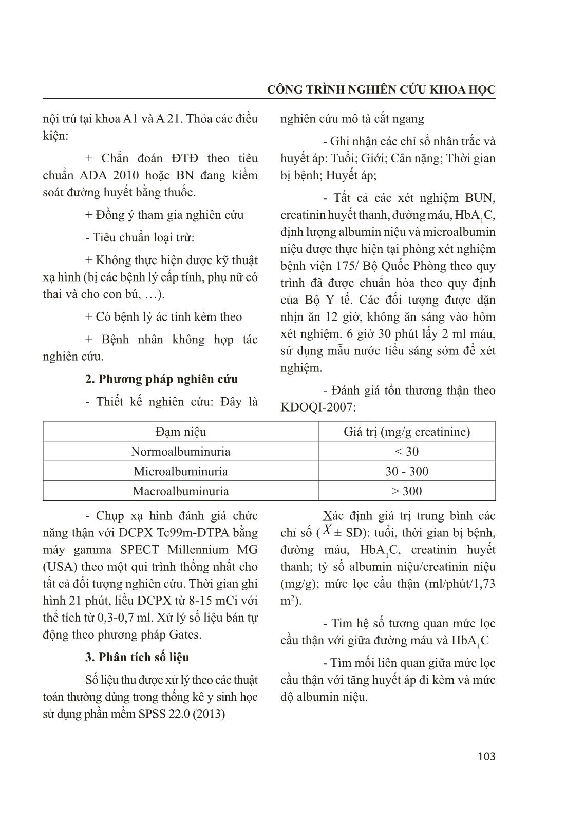 Nghiên cứu đặc điểm xạ hình chức năng thận ở bệnh nhân đái tháo đường týp 2 trang 3