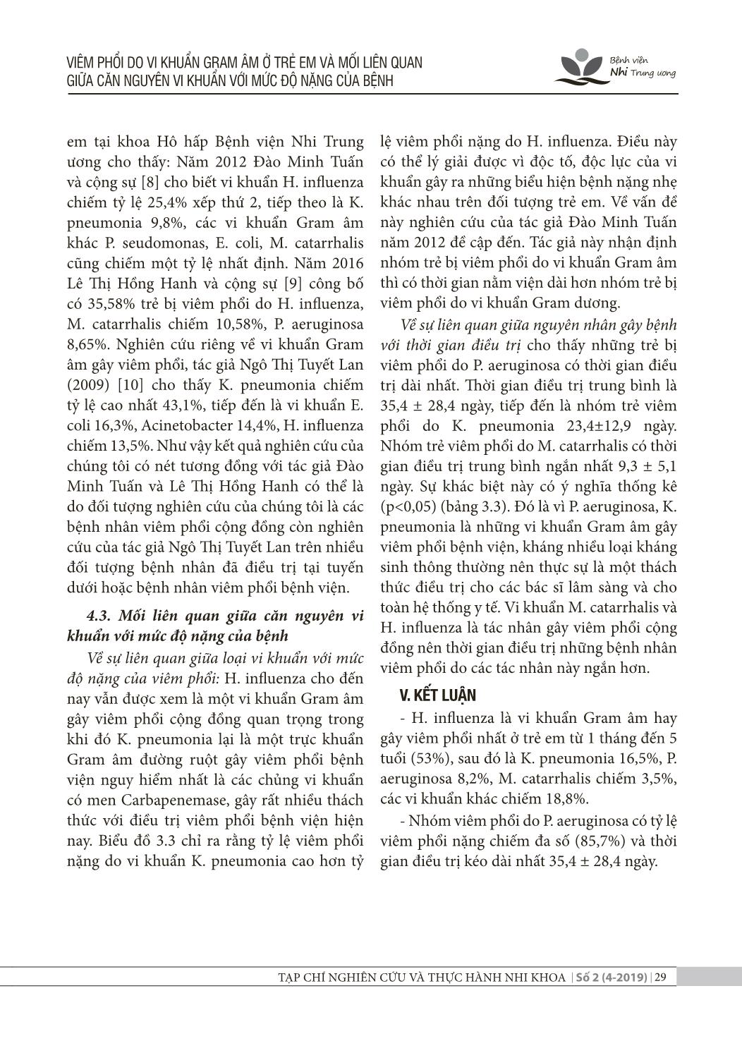 Viêm phổi do vi khuẩn gram âm ở trẻ em và mối liên quan giữa căn nguyên vi khuẩn với mức độ nặng của bệnh trang 6