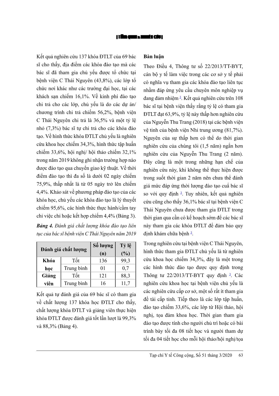 Thực trạng công tác đào tạo liên tục của bác sĩ tại bệnh viện C Thái Nguyên năm 2019 trang 5