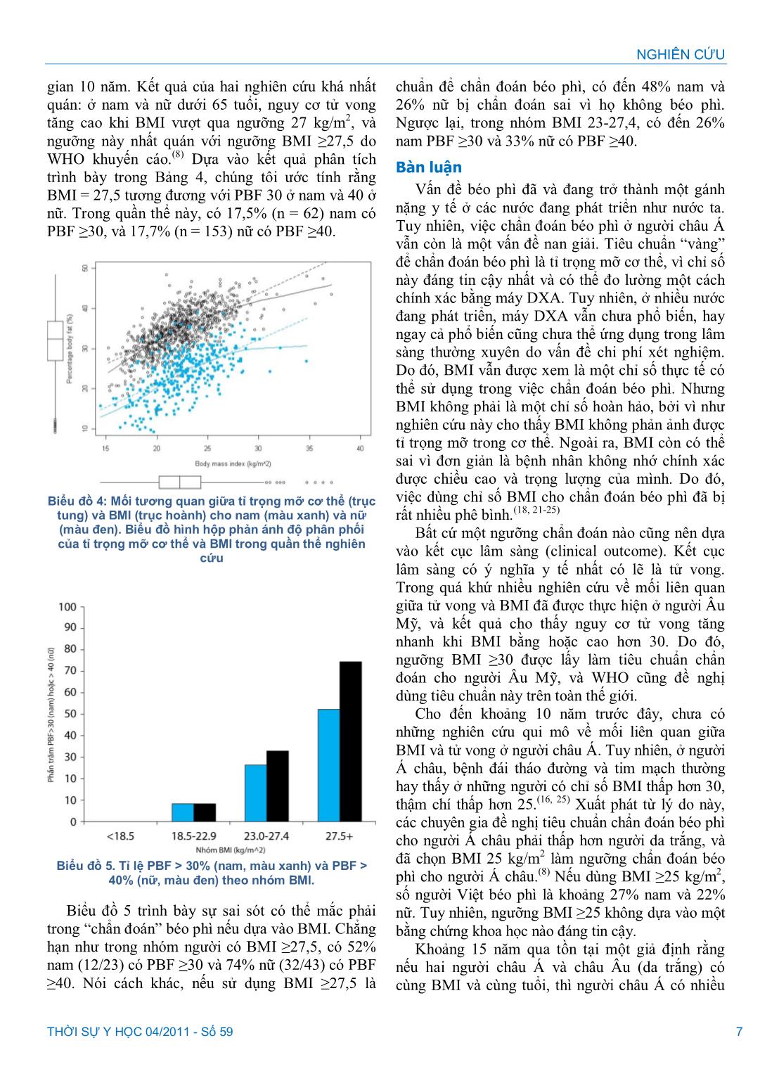 Phát triển tiêu chuẩn tỉ trọng mỡ cơ thể cho chẩn đoán béo phì ở người Việt trang 5
