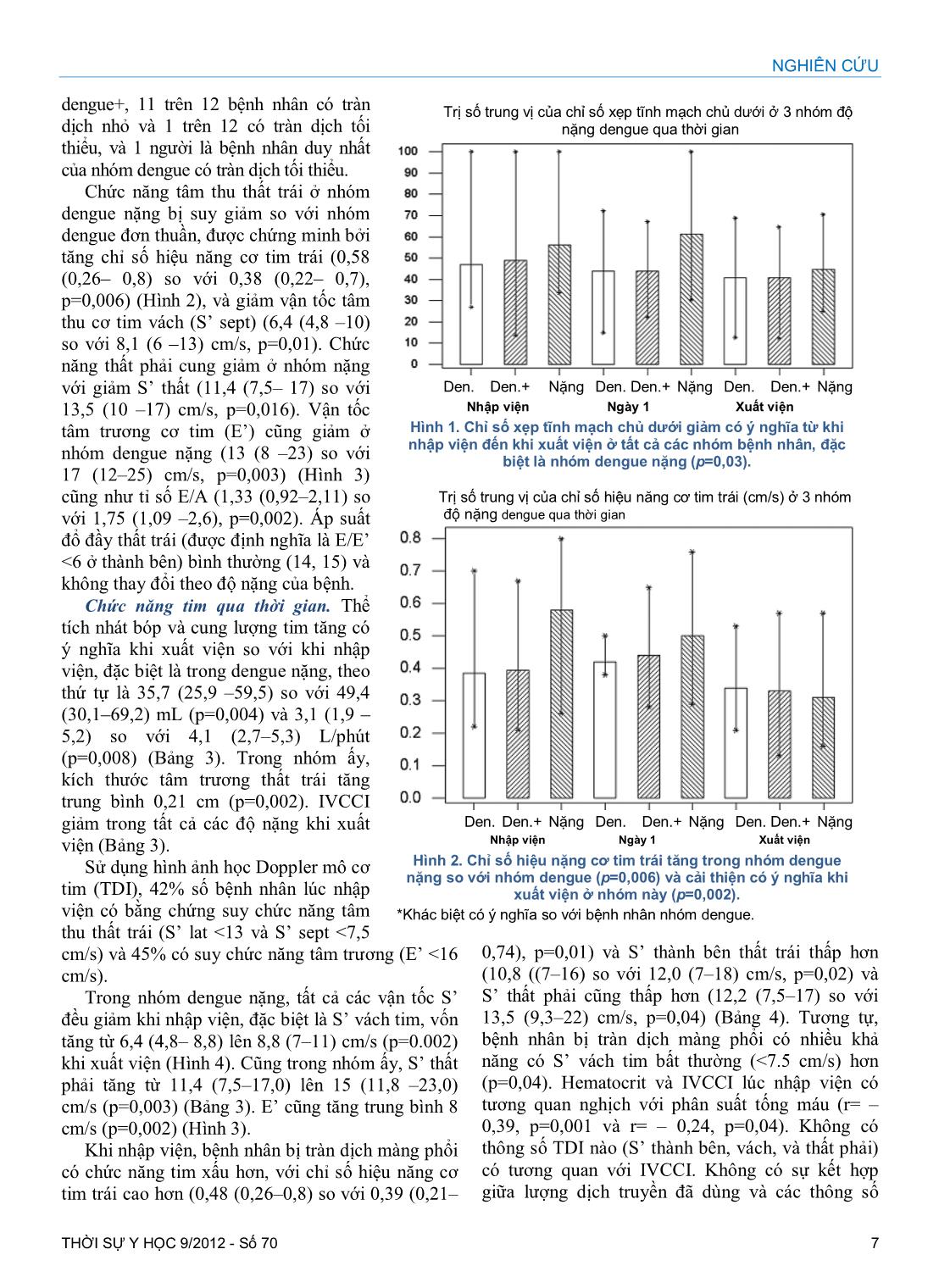 Chức năng tim trên bệnh nhân người Việt bị sốt Dengue ở những độ nặng khác nhau trang 5