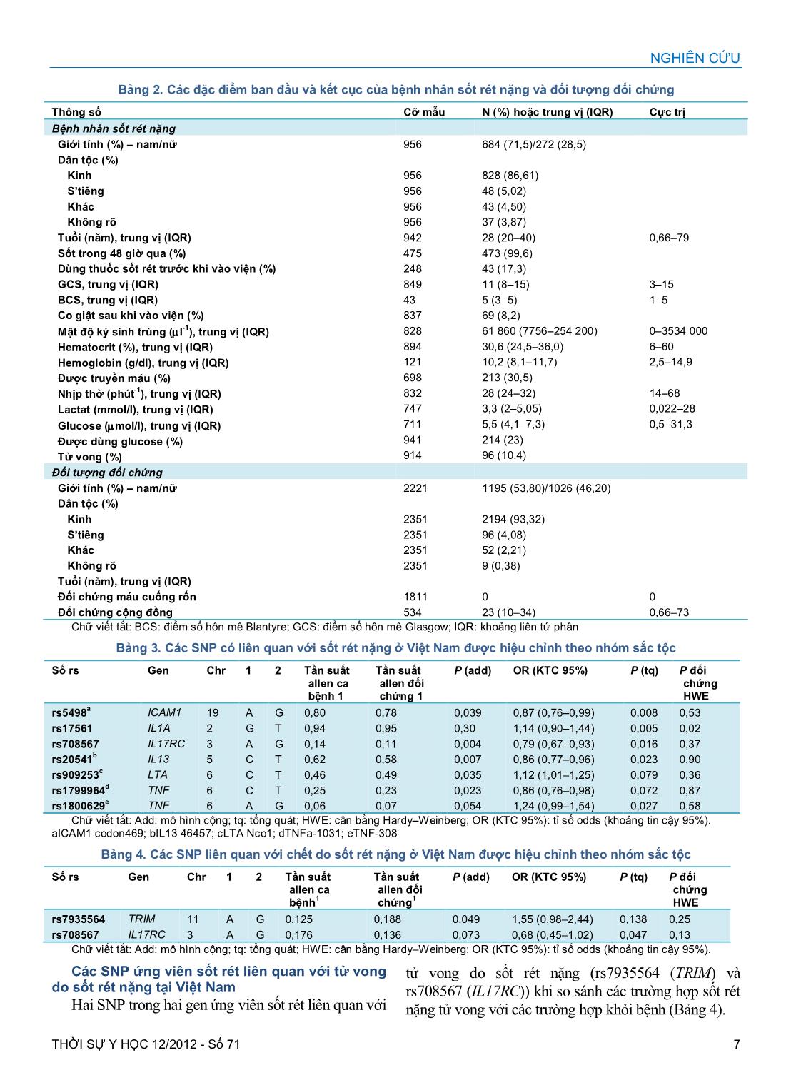 Sự biến thiên của gen mã hóa các phân tử dính và trợ viêm có liên quan với sốt rét nặng trên bệnh nhân người việt trang 5