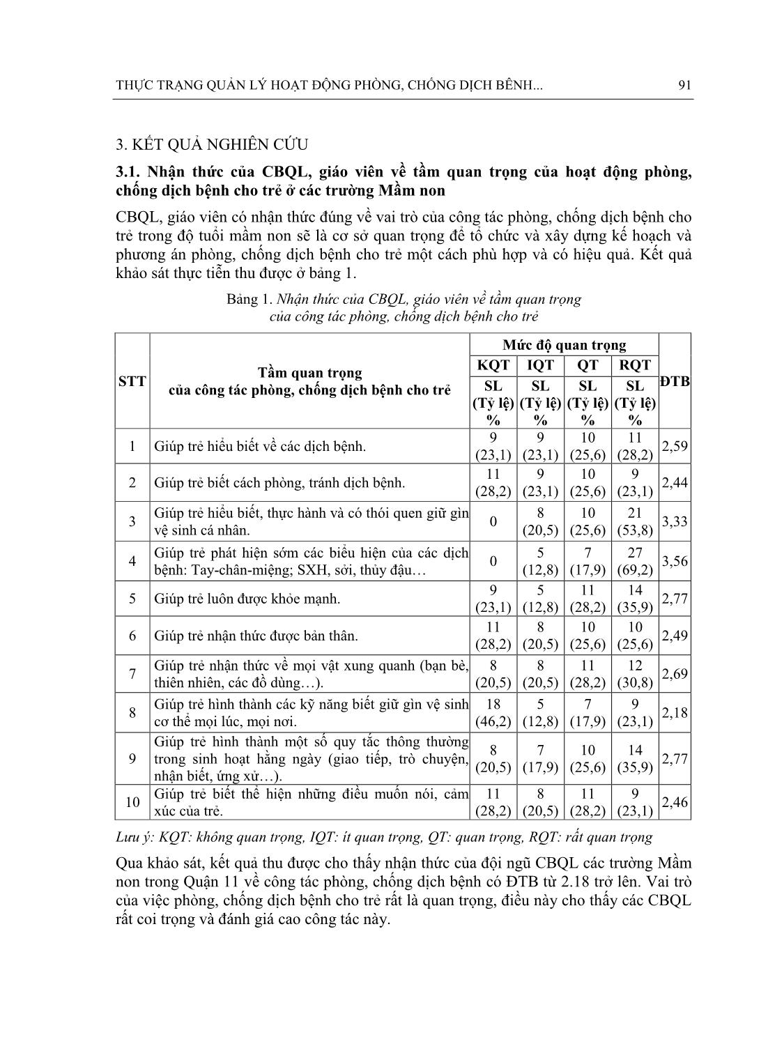 Thực trạng quản lý hoạt động phòng, chống dịch bệnh cho trẻ ở các trường mầm non Quận 11, Thành phố Hồ Chí Minh trang 3