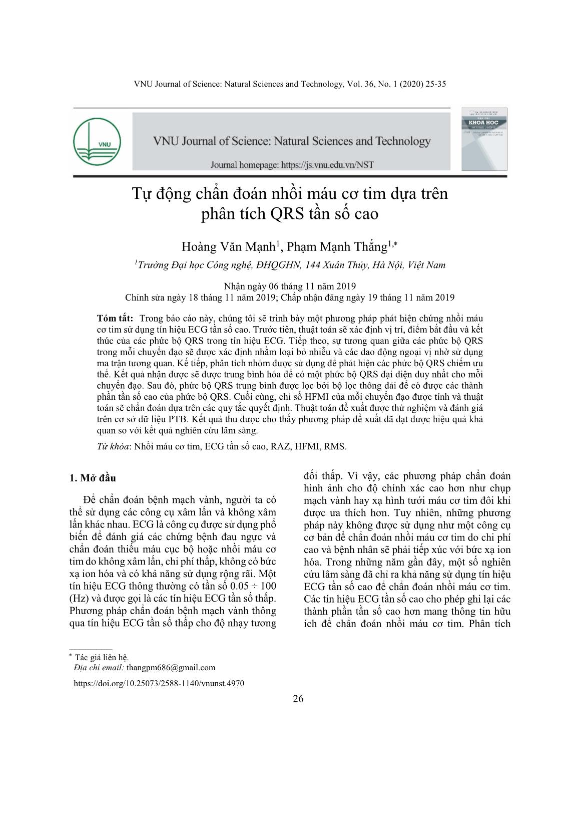 Tự động chẩn đoán nhồi máu cơ tim dựa trên phân tích QRS tần số cao trang 2