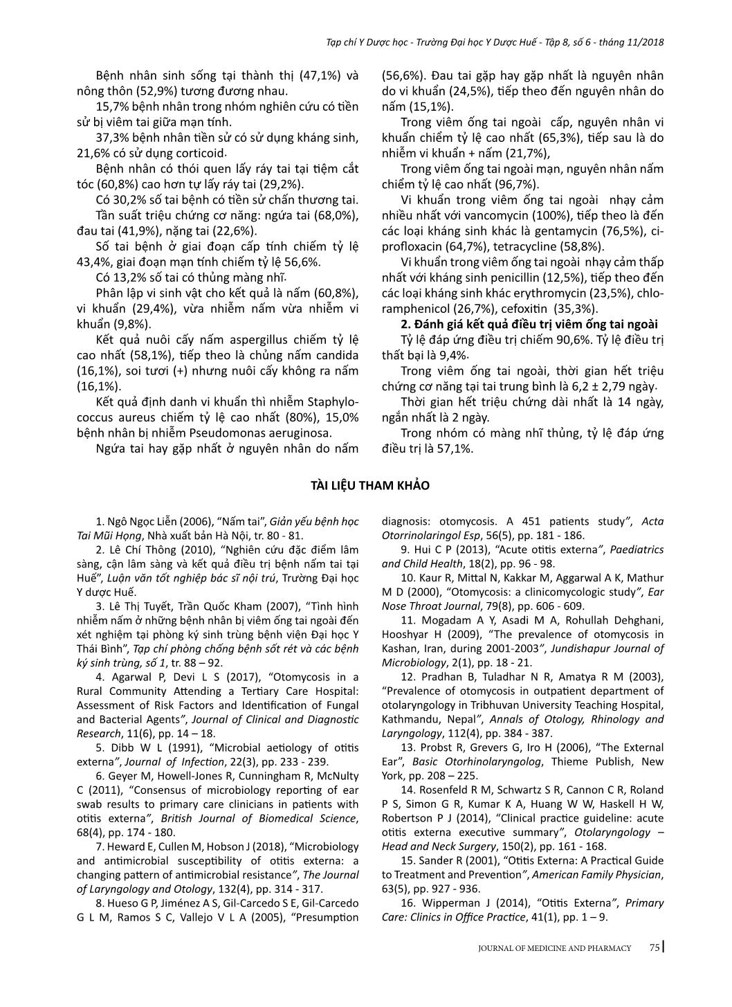 Nghiên cứu đặc điểm lâm sàng, cận lâm sàng và kết quả điều trị viêm ống tai ngoài trang 8