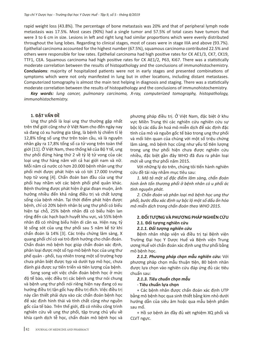 Nghiên cứu một số đặc điểm lâm sàng, chẩn đoán hình ảnh và phân loại mô bệnh học ung thư phổi trang 2