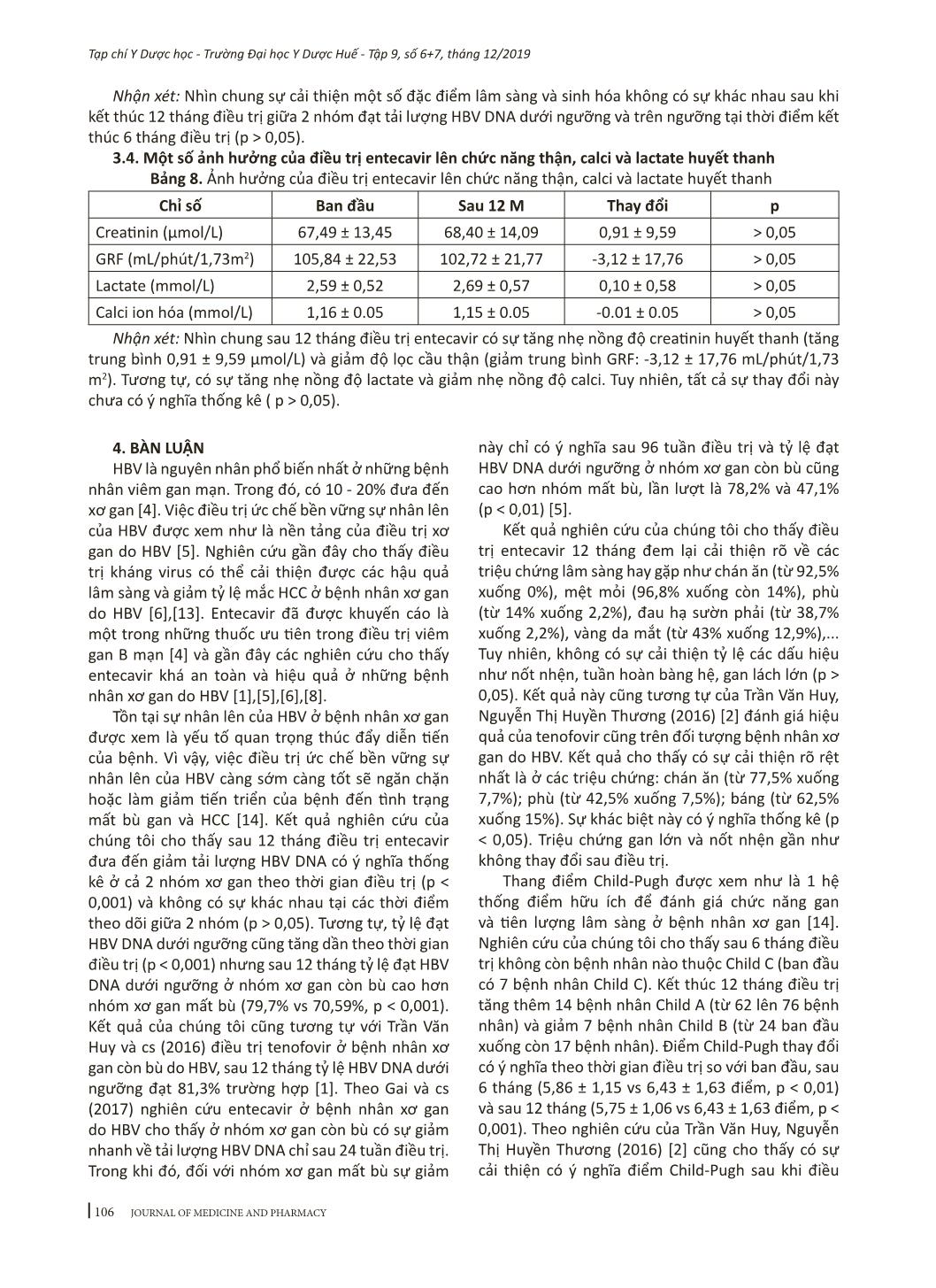 Nghiên cứu đáp ứng về lâm sàng, sinh hóa và virus ở bệnh nhân xơ gan do virus viêm gan B điều trị bằng entecavir trang 6