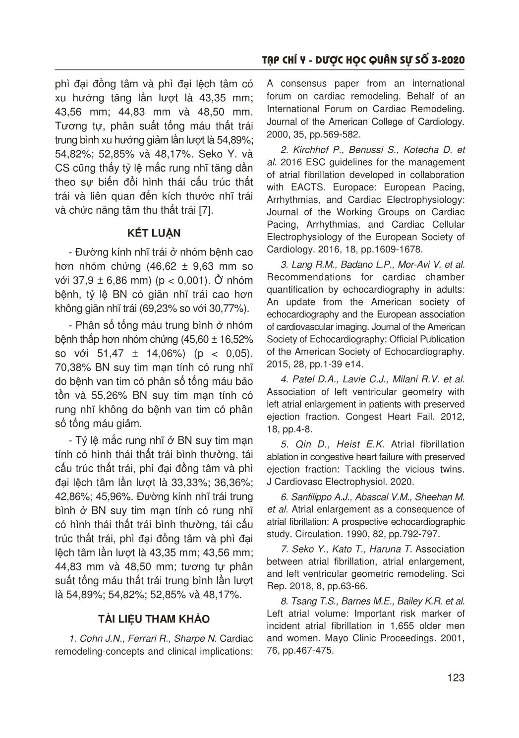 Mối liên quan của rung nhĩ với sự biến đổi hình thái, chức năng của nhĩ trái, thất trái ở bệnh nhân suy tim mạn tính trang 7