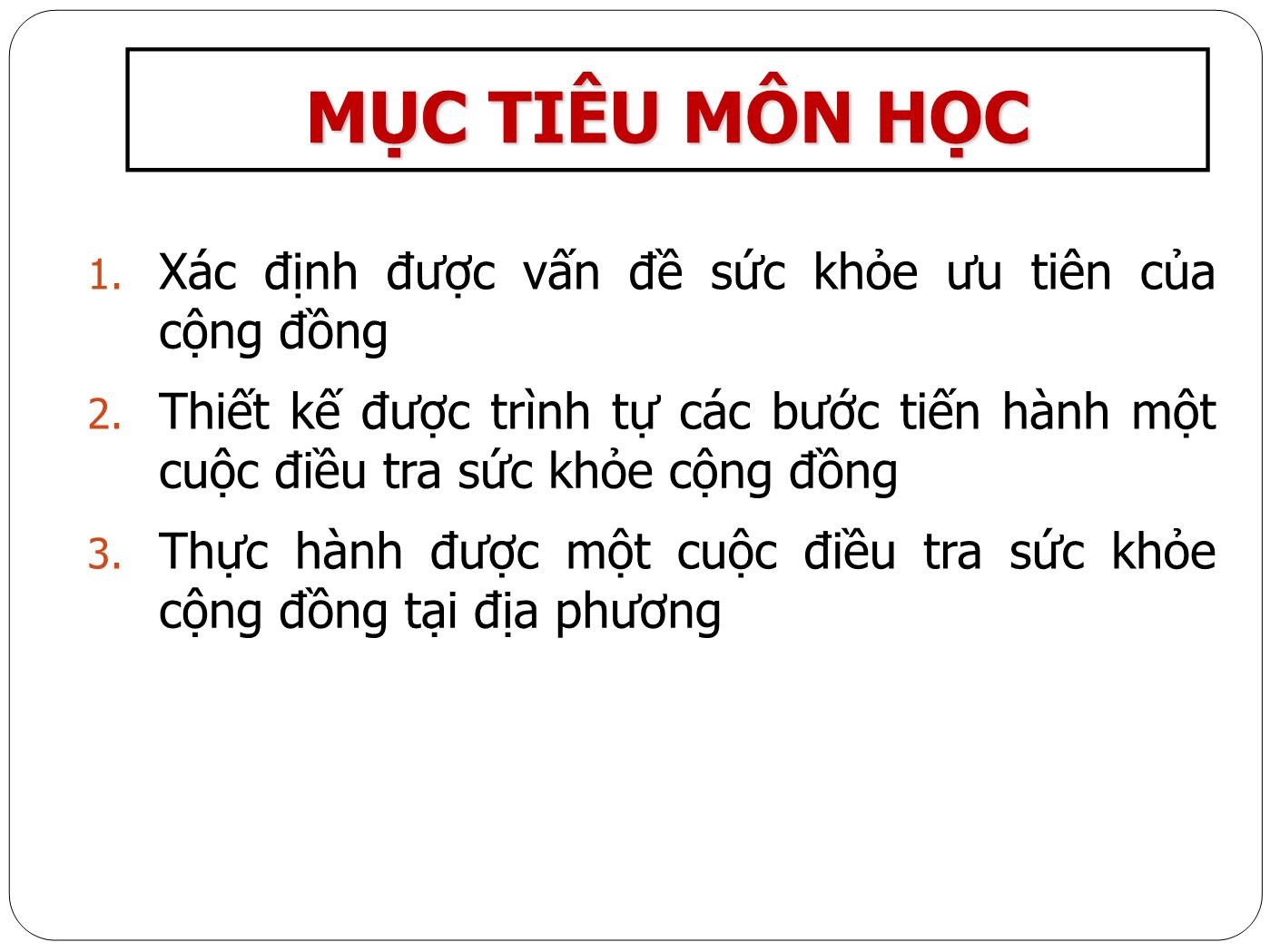 Bài giảng Điều tra sức khỏe cộng đồng - Lê Hoàng Ninh trang 2