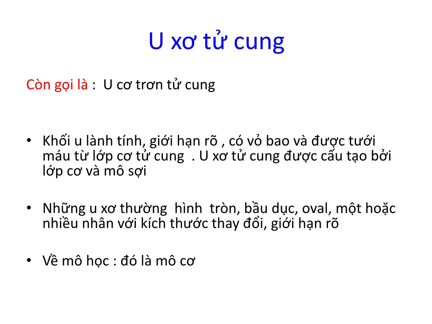 Bài giảng Bệnh học cơ tử cung trang 3