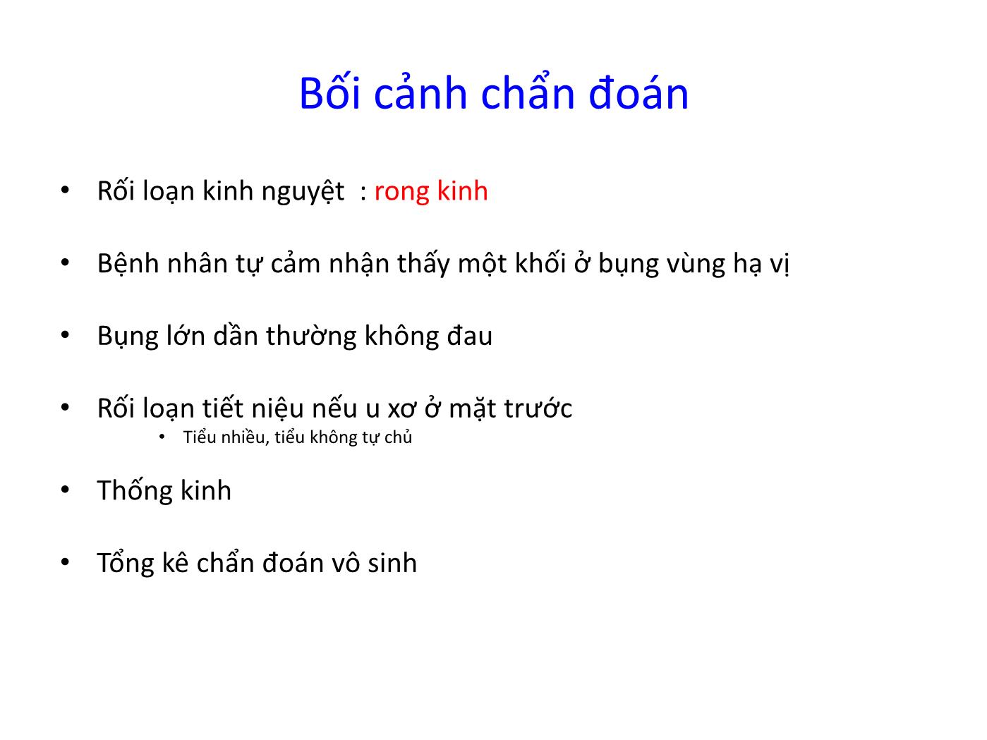 Bài giảng Bệnh học cơ tử cung trang 4