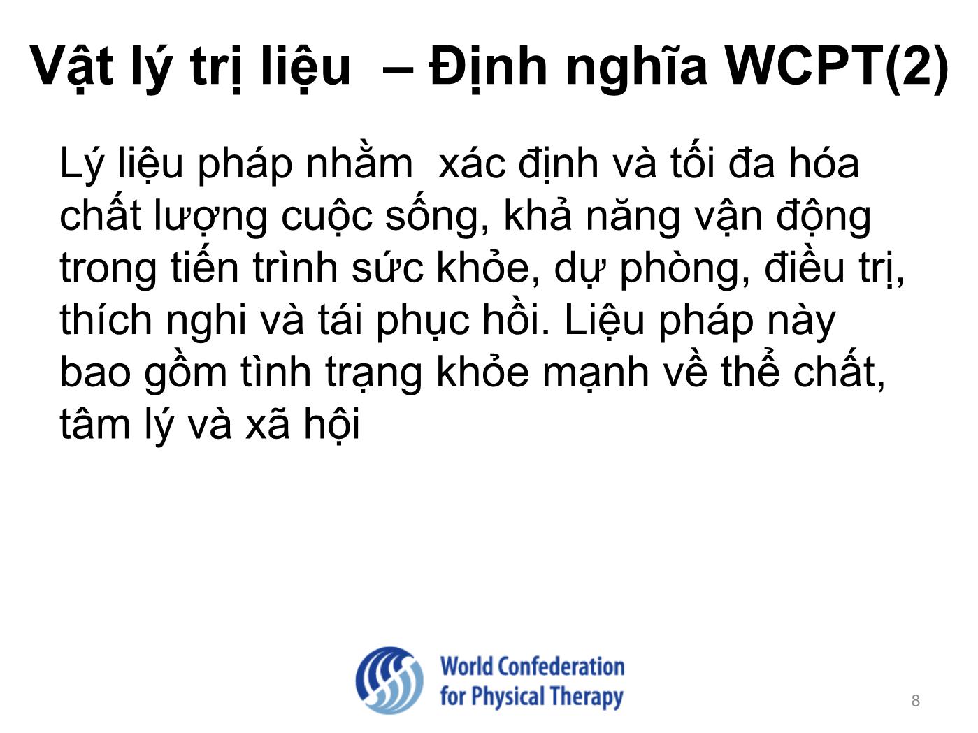 Bài giảng Vật lý trị liệu tại Châu Âu trang 9