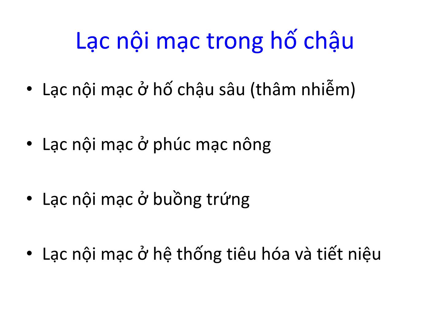 Bài giảng Lạc nội mạc ngoài tử cung trang 4