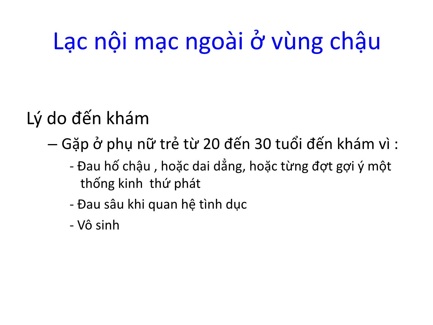 Bài giảng Lạc nội mạc ngoài tử cung trang 5