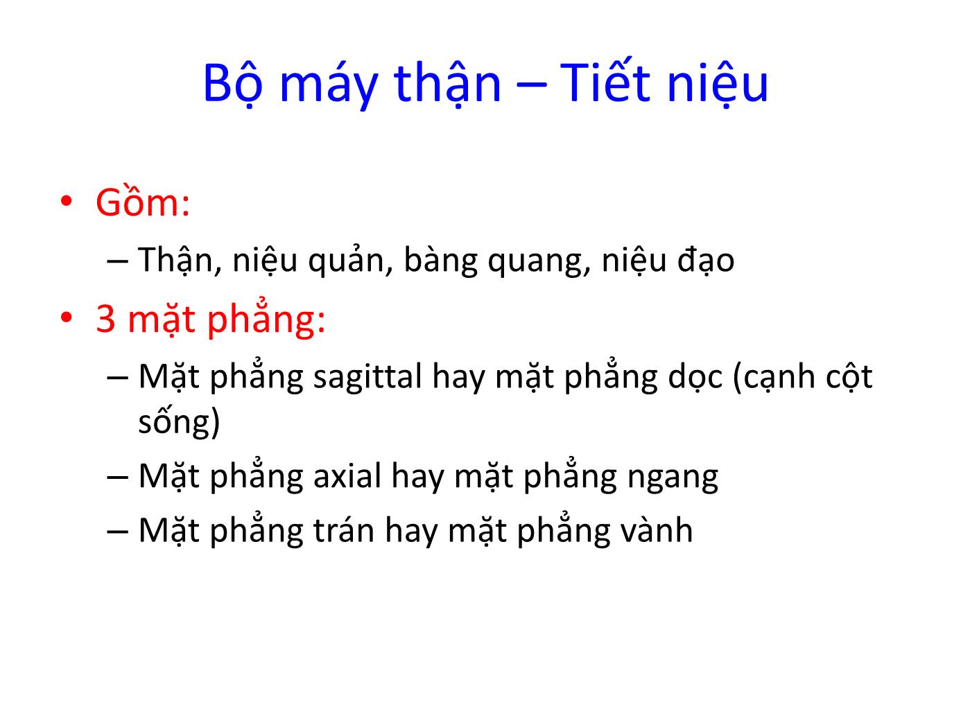 Bài giảng Hệ tiết niệu trang 2