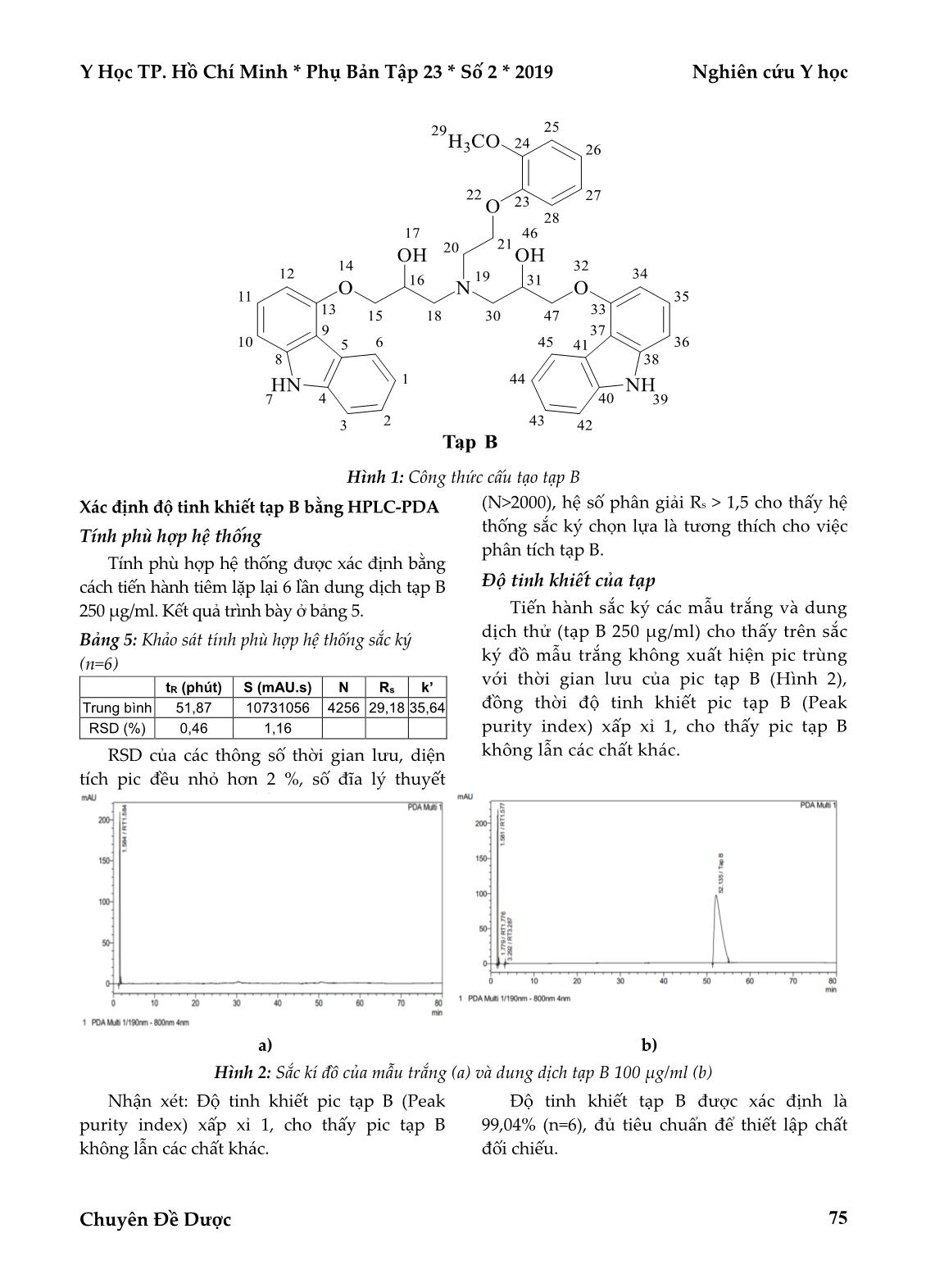 Tổng hợp và xác định độ tinh khiết tạp B của Carvedilol trang 6