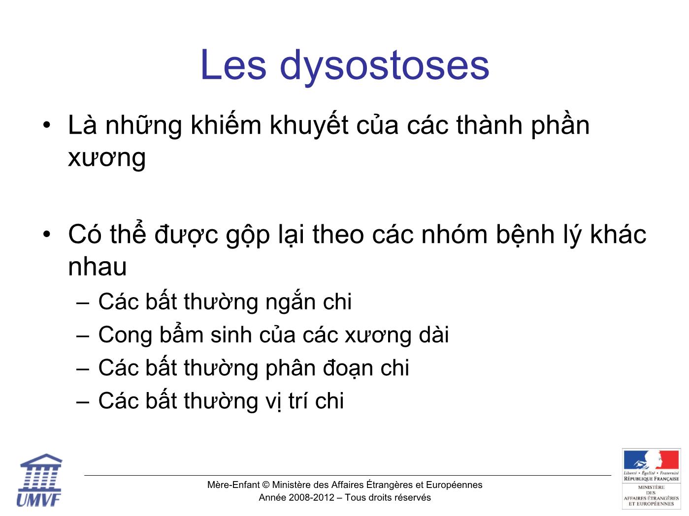 Đề tài Khảo sát chi thai Rối loạn phát triển xương - Dysostoses trang 2