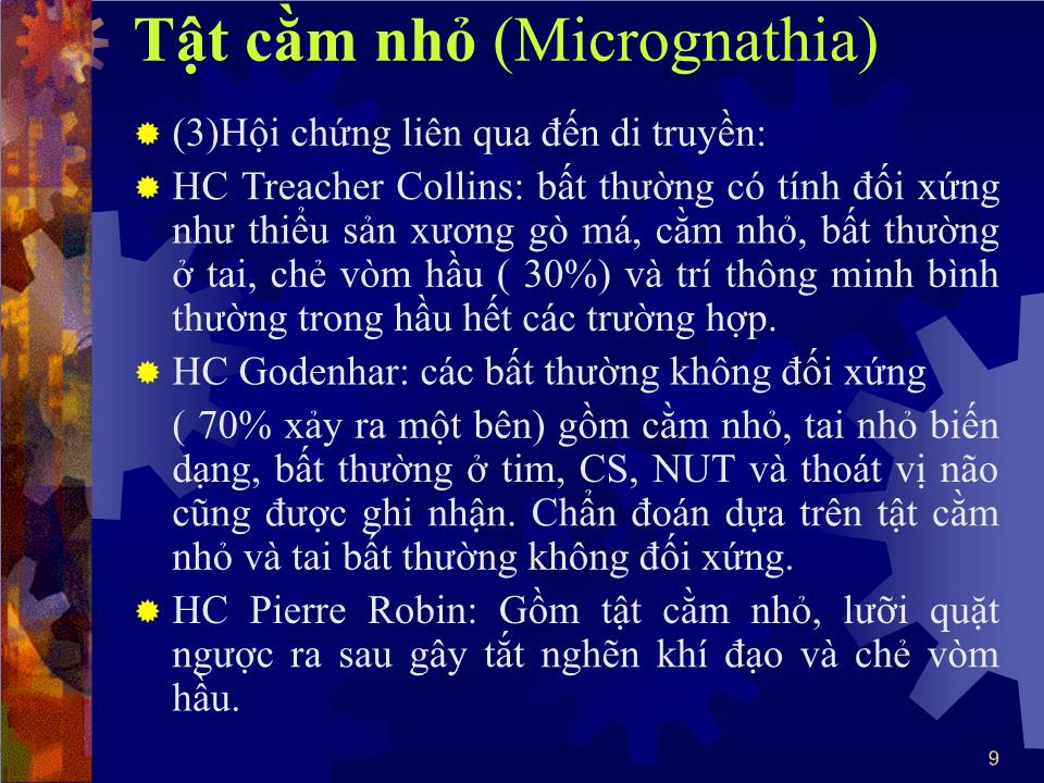 Bài giảng Dị tật mặt - cổ - Bùi Thị Hồng Nga trang 9