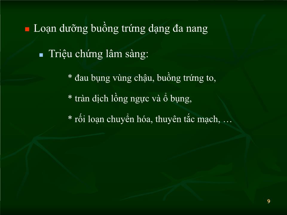 Bài giảng Siêu âm trong chẩn đoán khối u phần phụ - Lăng Thị Hữu Hiệp trang 9