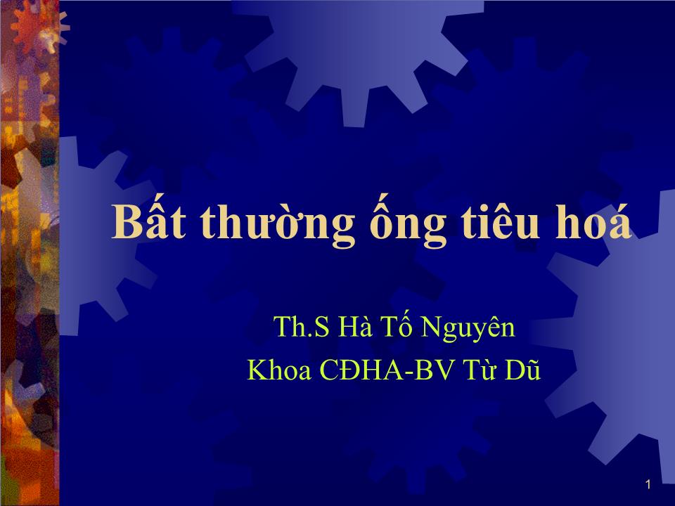 Bài giảng Bất thường ống tiêu hoá - Hà Tố Nguyên trang 1