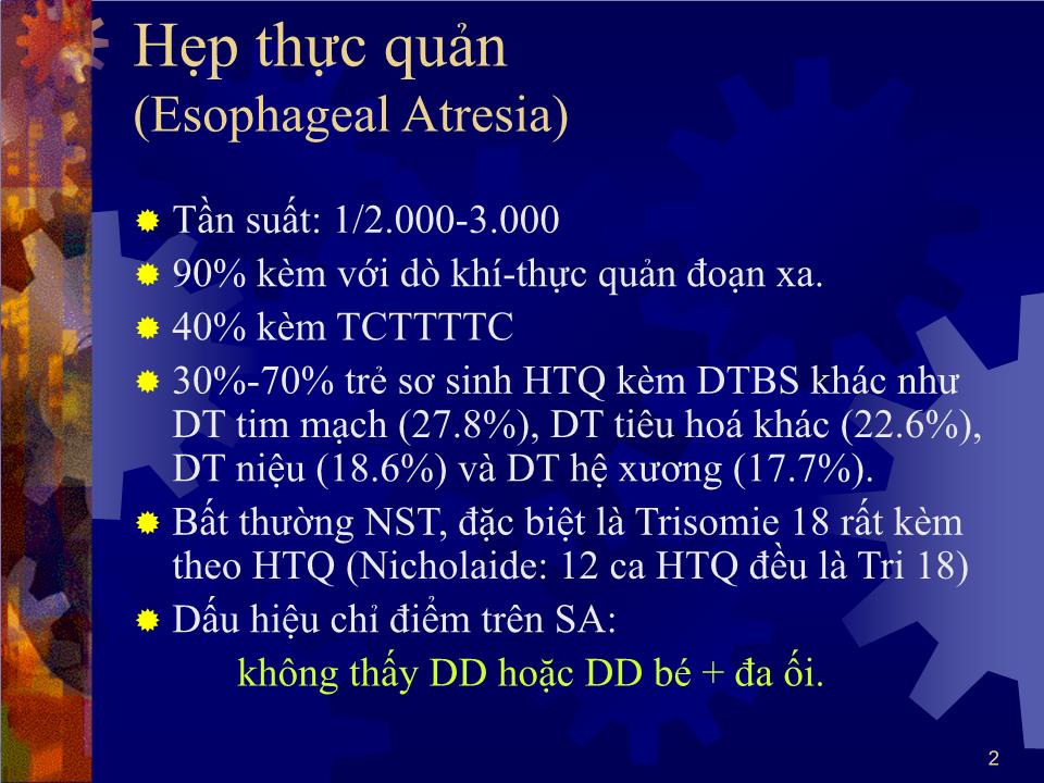 Bài giảng Bất thường ống tiêu hoá - Hà Tố Nguyên trang 2