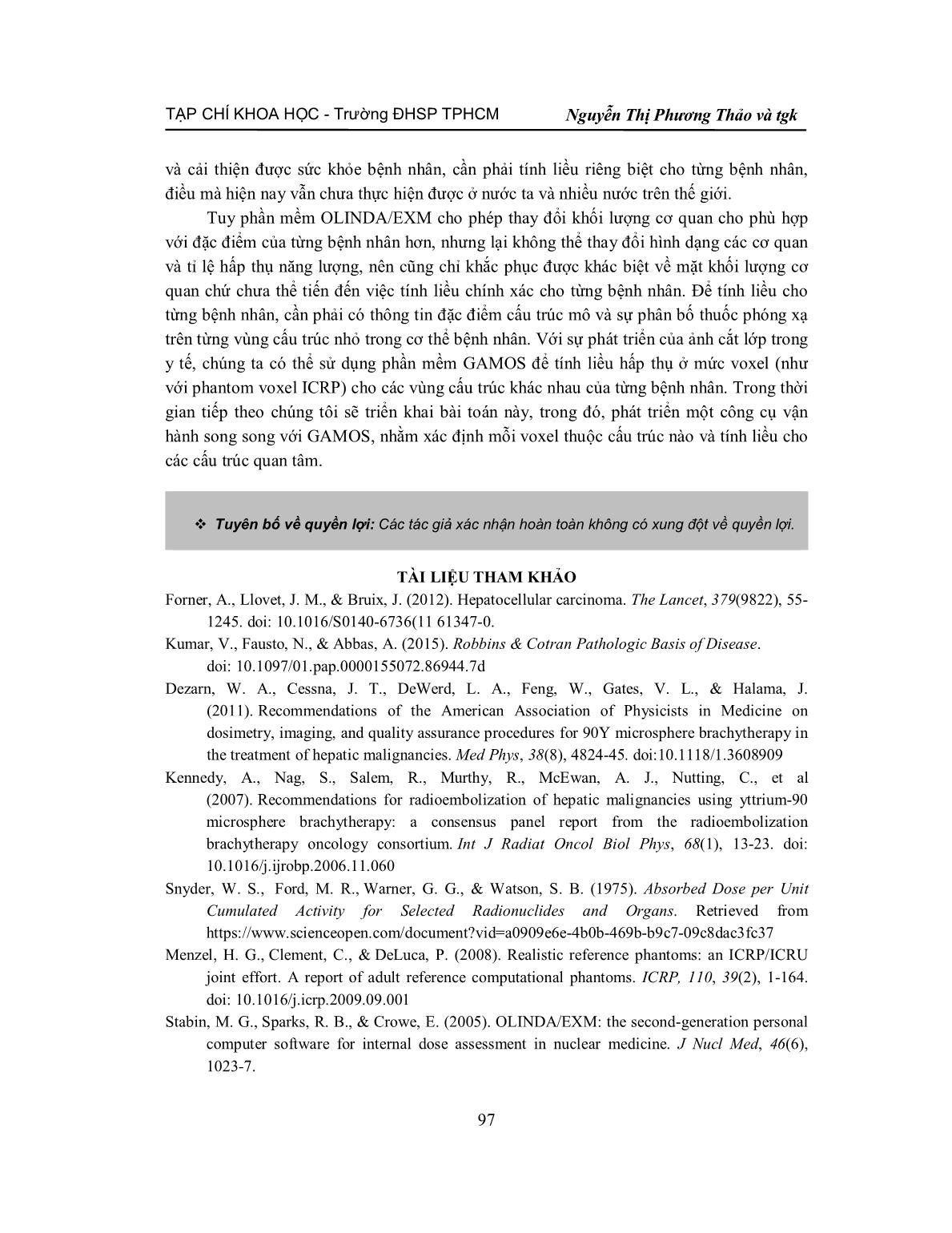 Sử dụng phần mềm Gamos để tính liều trong điều trị ung thư gan trang 6