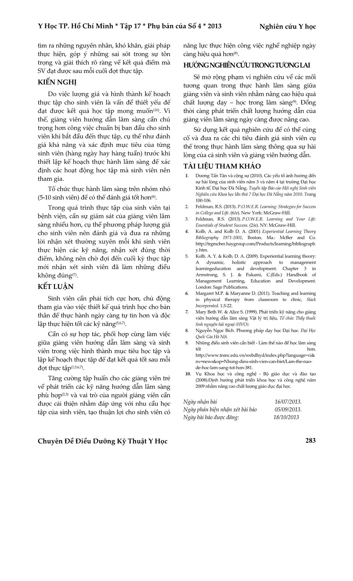 Khảo sát sự thay đổi phương pháp đánh giá thực tập lâm sàng của sinh viên vật lý trị liệu, khoa điều dưỡng kỹ thuật y học, Đại học Y dược TP HCM trang 9