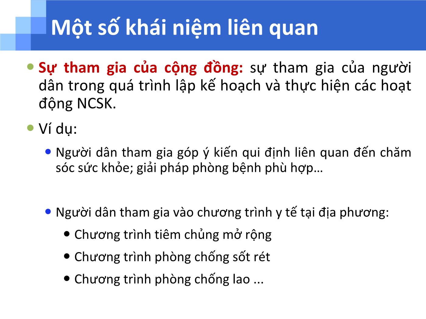 Bài giảng Phát triển cộng đồng trong nâng cao sức khỏe - Trương Quang Tiến trang 9