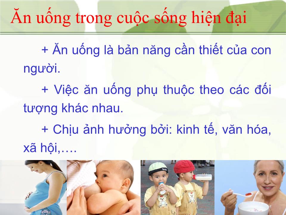 Bài giảng Dinh dưỡng và sức khỏe - Nguyễn Thị Hiền trang 3