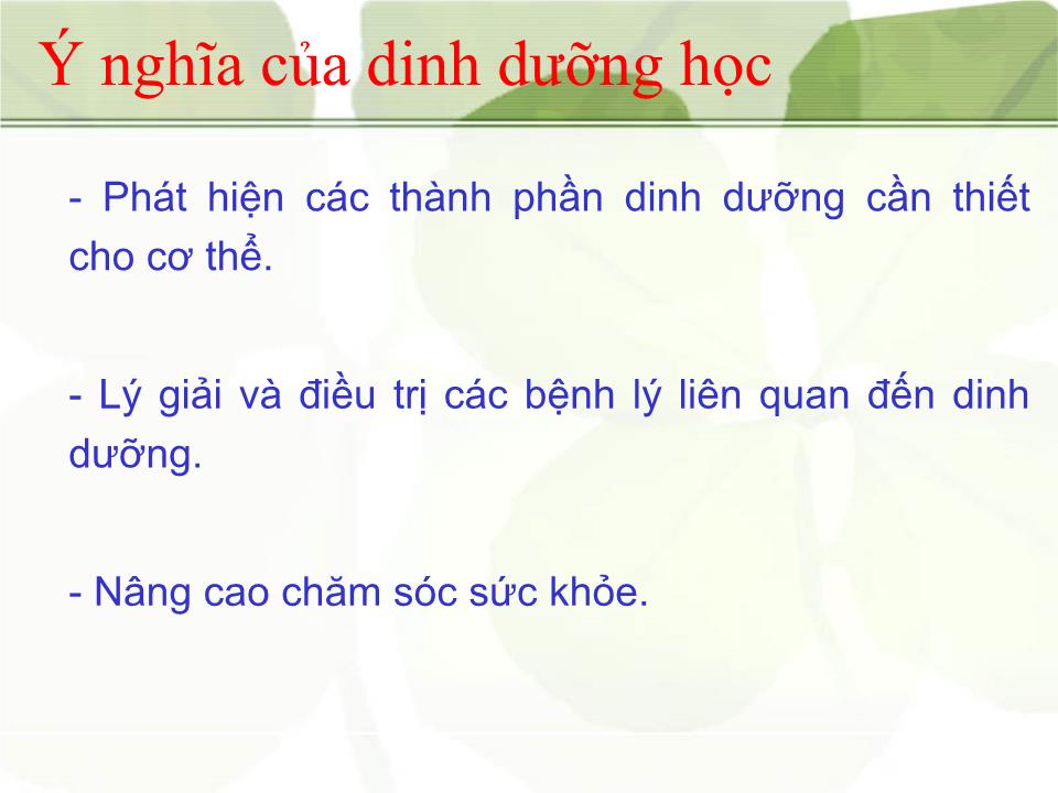 Bài giảng Dinh dưỡng và sức khỏe - Nguyễn Thị Hiền trang 6