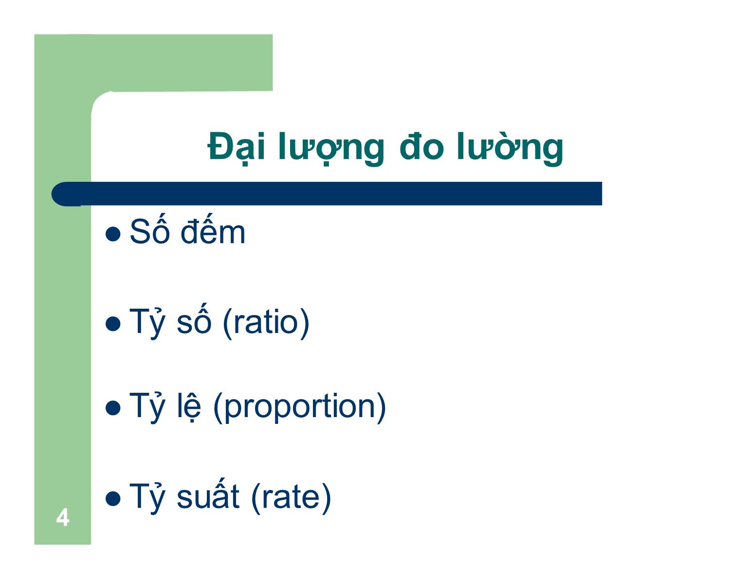 Bài giảng Dịch tễ học cơ bản - Bài 2: Đo lường bệnh trạng trang 4