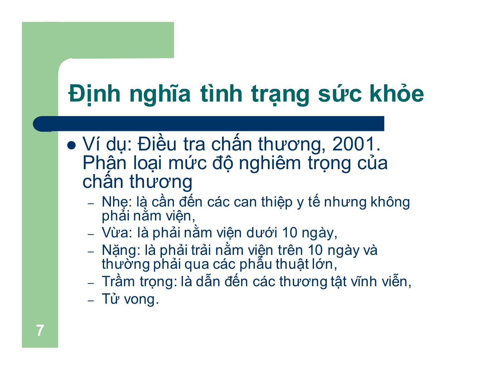 Bài giảng Dịch tễ học cơ bản - Bài 2: Đo lường bệnh trạng trang 7