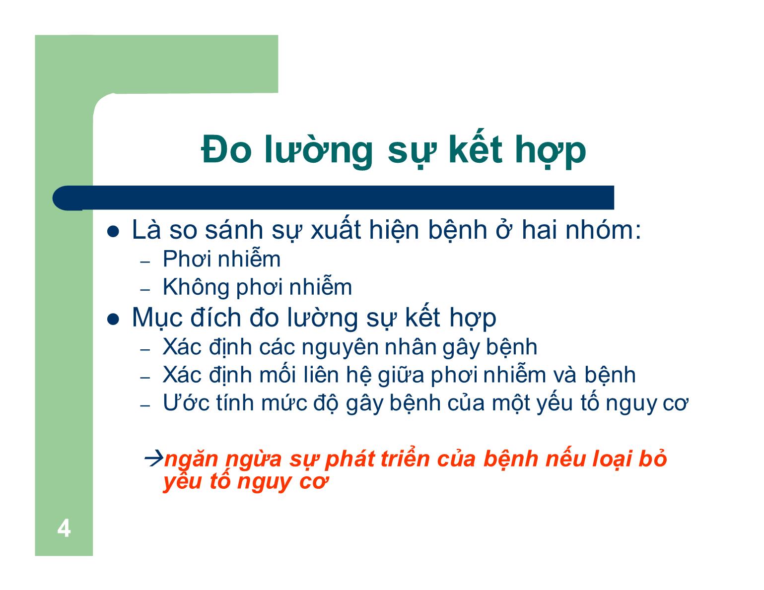 Bài giảng Dịch tễ học cơ bản - Bài 3: Đo lường sự kết hợp trang 4