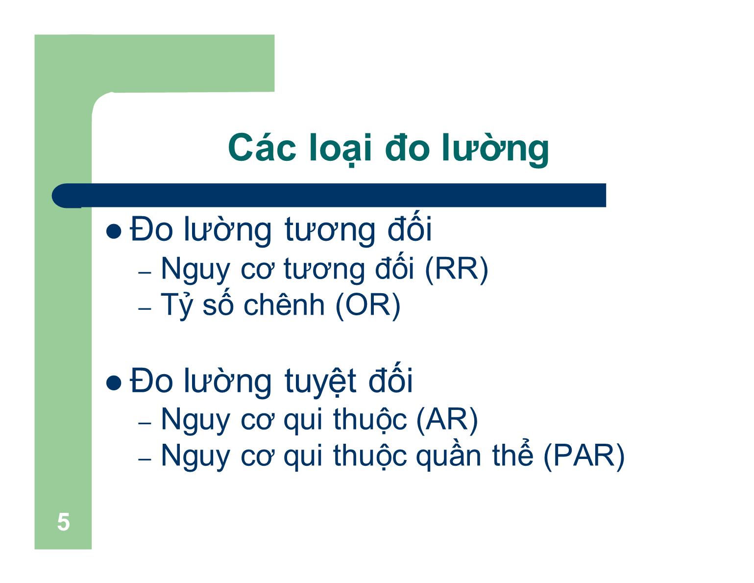 Bài giảng Dịch tễ học cơ bản - Bài 3: Đo lường sự kết hợp trang 5