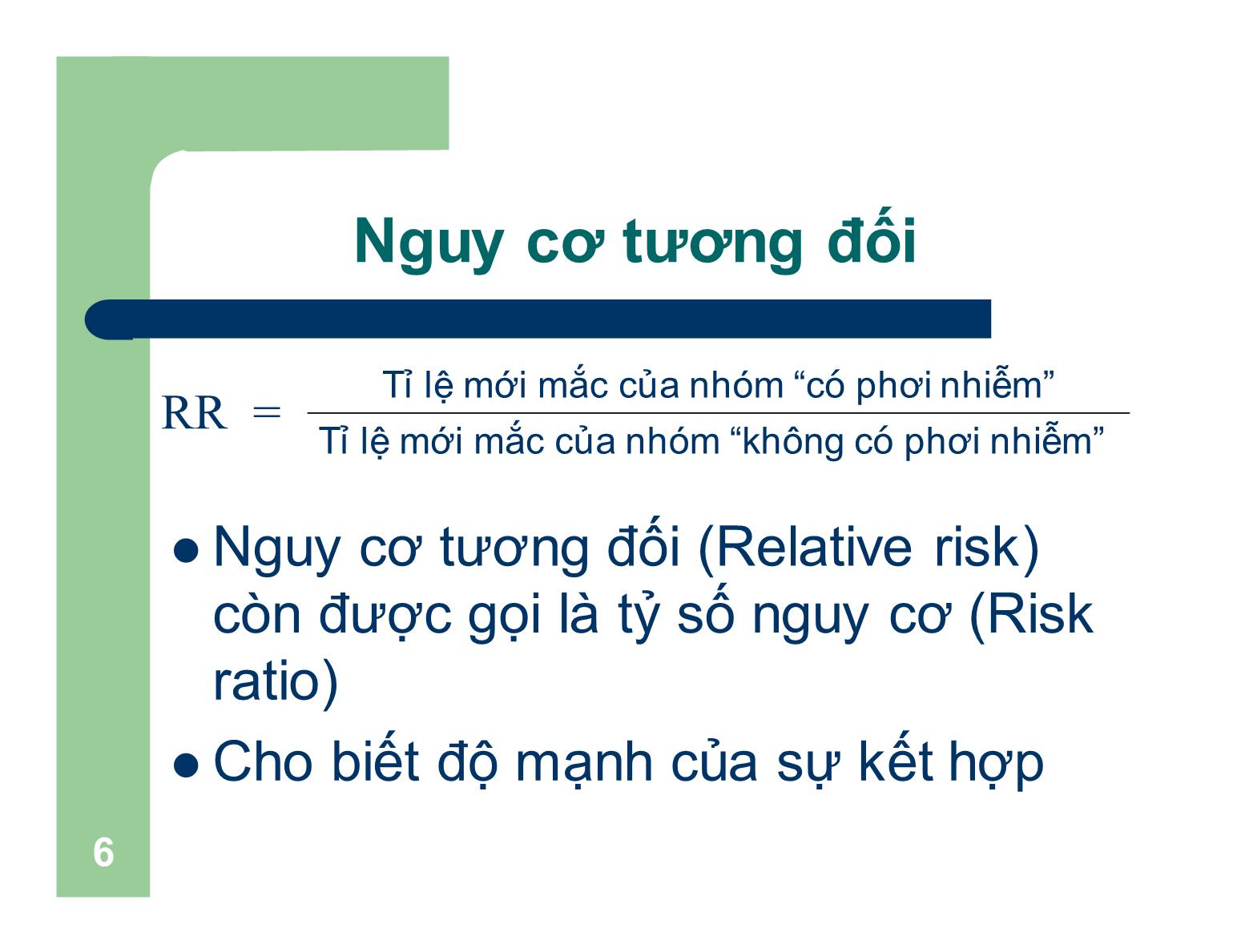 Bài giảng Dịch tễ học cơ bản - Bài 3: Đo lường sự kết hợp trang 6