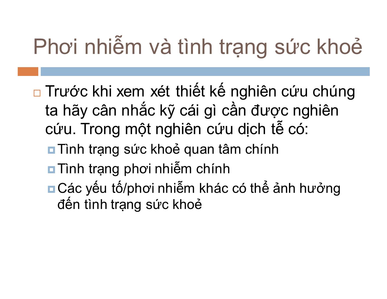 Bài giảng Dịch tễ học - Bài: Các thiết kế nghiên cứu dịch tễ học trang 5