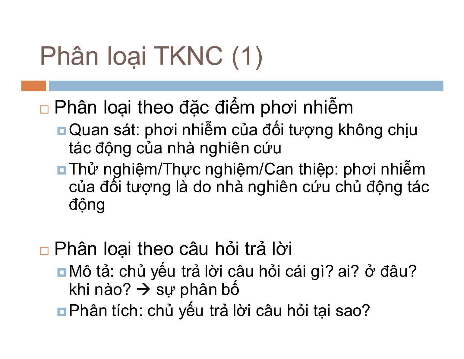 Bài giảng Dịch tễ học - Bài: Các thiết kế nghiên cứu dịch tễ học trang 8