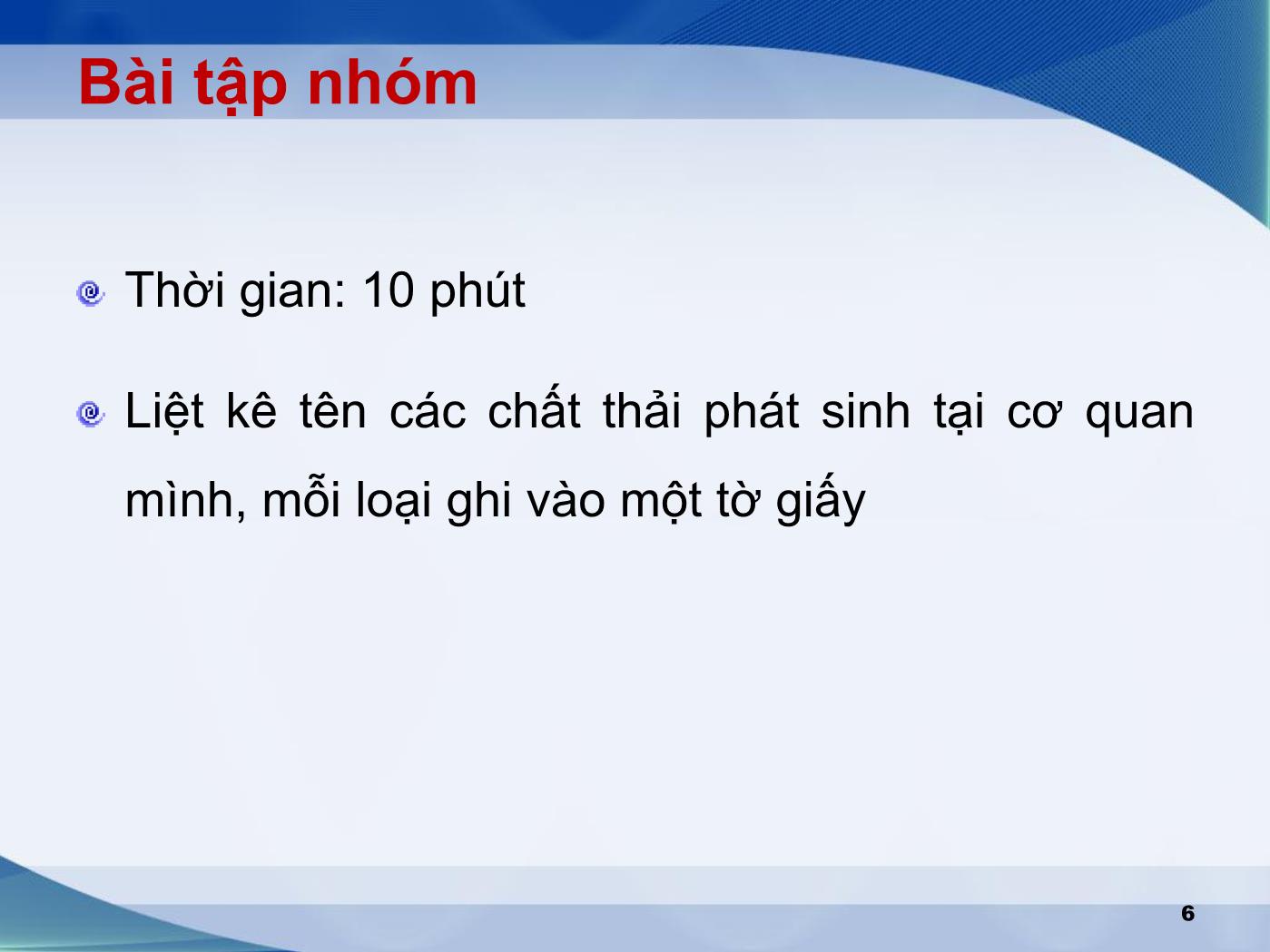 Bài giảng Xử lý chất thải phòng xét nghiệm trang 6