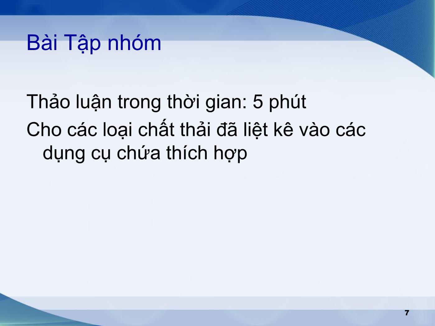 Bài giảng Xử lý chất thải phòng xét nghiệm trang 7